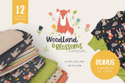 Woodland and Blossoms - Collection de motifs + papeterie